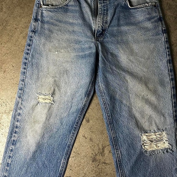 VINTAGE WORKWEAR SKATER CARHARTT BEAUTIFUL FADE JEANS SIZE 34x34 - Picture 4 of 6